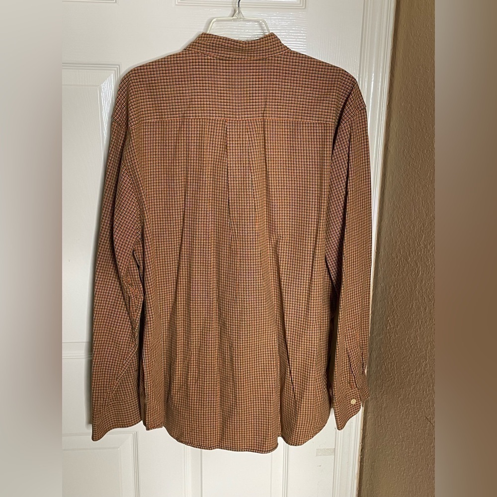 Vintage Abercrombie &Fitch Orange Check L shirt - Picture 6 of 9